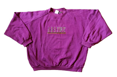 Nike JUST DO IT Vintage 90s Sweater Pullover lila purple stitched Logo L/XL