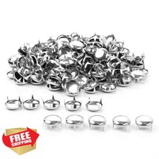 Silver Dome Studs Rivets 6mm 200 Pcs Punk Rock Leather Craft