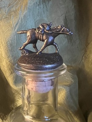 Blanton s Bourbon Whiskey Cork Bottle Stopper Horse & Jockey   N   Pewter Finish