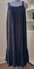 Terra & Sky Sundress 1X Plus Black Ruffle Boho Hippie Festival