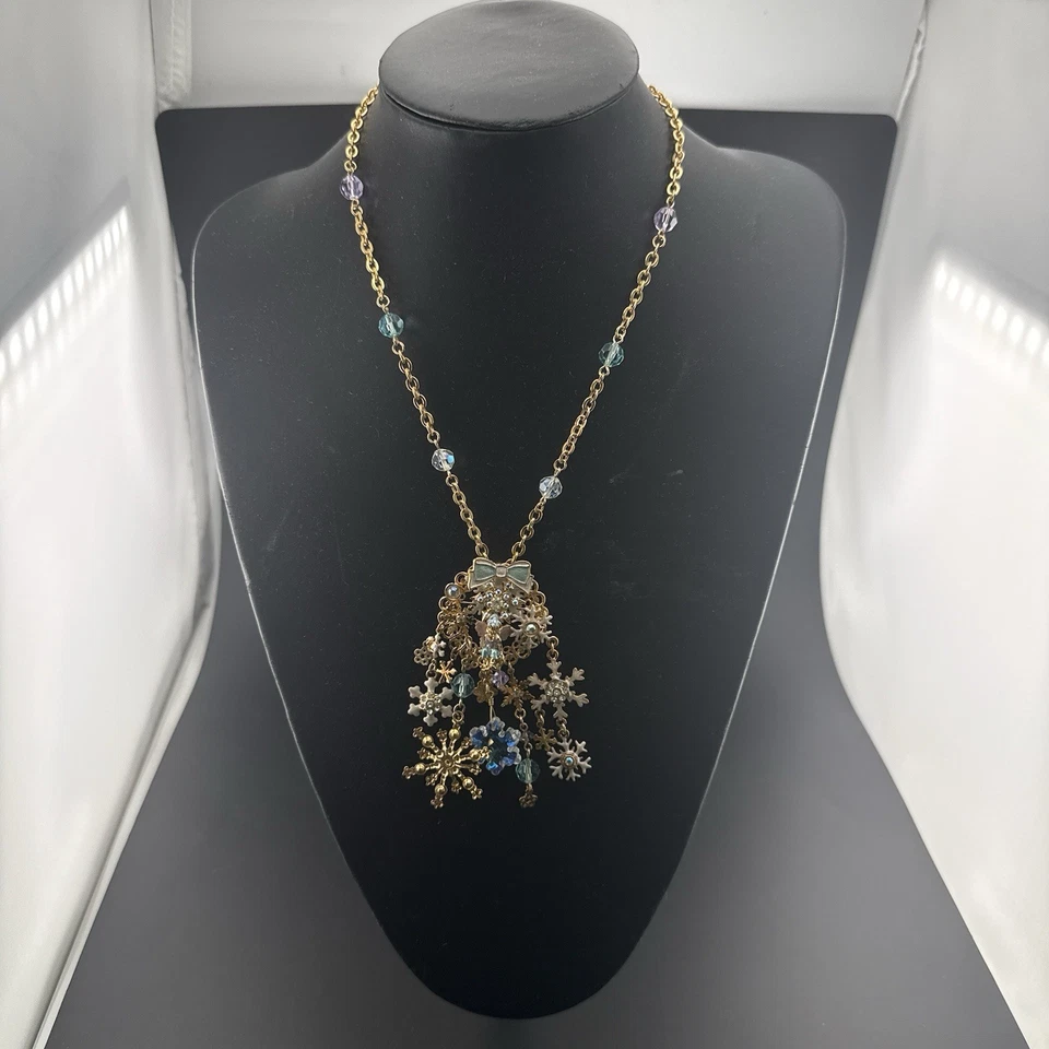 Kirks Folly Collar Copo de Nieve Invierno Hada Colgante Broche Potenciador Caja Azul Foto 4 de 4