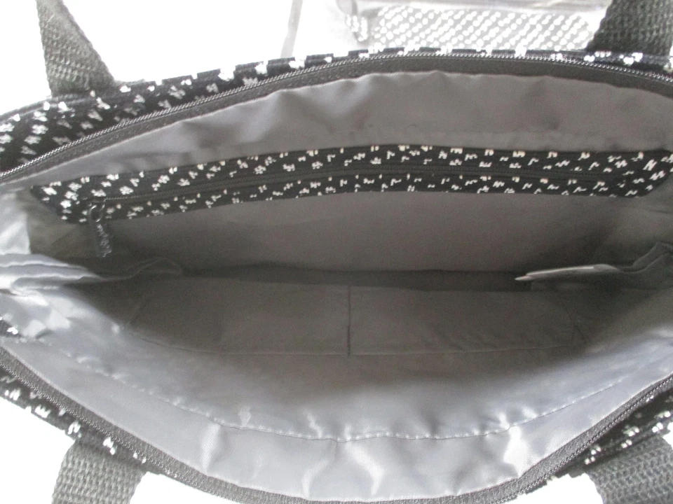 Thirty-One Gifts Tote Bag Set 2 Totes Black White Clear Stadium Zip Pouch Travel - Image 2 of 4