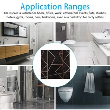 10pcs Tile Sticker 15x15cm 3D Self Adhesive Backing Waterproof Oil Proof