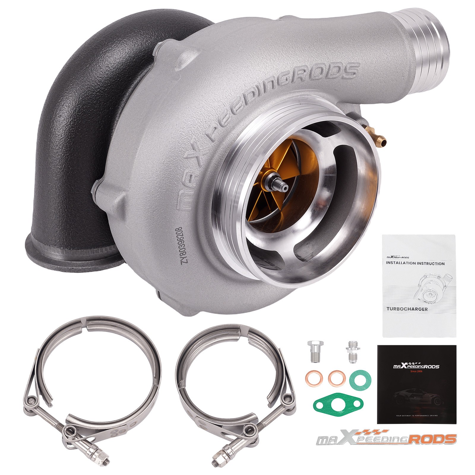 Gt3076r Gt3037 Ceramic Dual Ball Bearing Billet Racing Turbo 0.63 Ar V-band