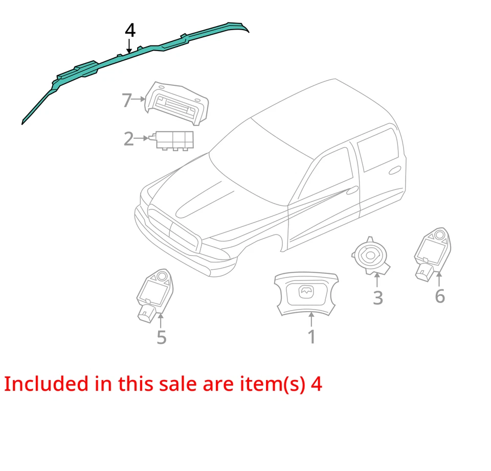 2007-2011 Dodge Dakota LH Driver Rear Roof Curtain Airbag Air Bag OEM - Image 4 of 4