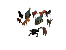 Vintage Lot 11 Plastic Jungle Zoo Wild Animals Different Sizes