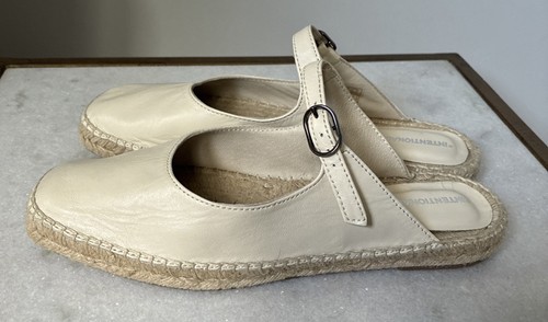 Intentionally Blank Reports Slip On Espadrille Size 36. CREAM Leather & Jute - Picture 2 of 10