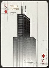 Willis Tower Chicago Architectural Wonder Single Swap Wide Playing Card Unused