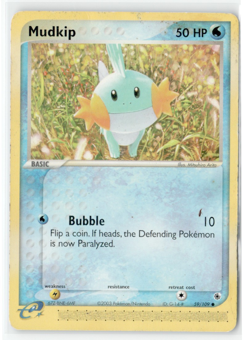 Mudkip 59/109 Common Ruby & Sapphire Pokemon Moderately Played
