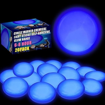 20 Pack Circle Marker Chemical Light Sticks Self-Adhesive Glow