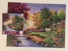 CEACO PUZZLE ARTIST ARTURO ZARRAGA HORSES BY STREAM AND CABIN 550 PIECE COMPLETE — photo 3