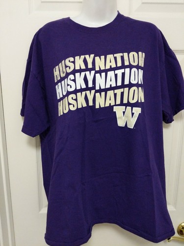 Camiseta Hombre University Of Washington Seattle UW College Huskies púrpura talla XL - Imagen 1 de 4