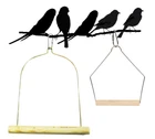 Caged Bird Wooden Swing Perch Cockatiels Lovebirds Small Parakeets Parrotlets