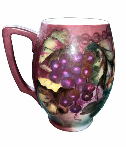 Vintage Rosenthal Bavaria Hand Painted  Artist Signed Grape Vine Tankard Mug