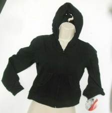 CAPEZIO ZIP UP JACKET DANCE BLACK Girls szs Medium Large mesh front pocket
