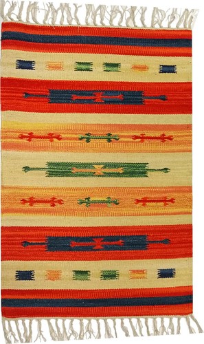 Tappeto Stuoia Passatoia 100% Cotone Kilim Indiano Etnico 6 Disegni 10 Misure ch - Foto 7 di 9
