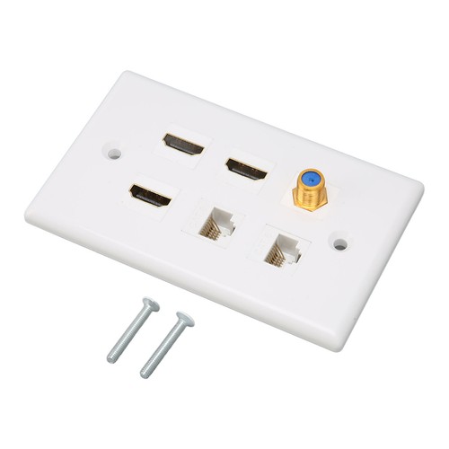 HD Multimedia Interface Wall Plate 6 Ports TV F Head CAT6 Network AV Wall Pl Hot - Picture 20 of 22
