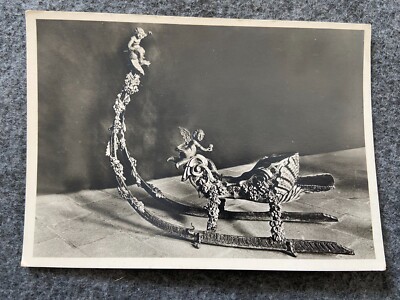 Sleigh for children, Marstall Museum, Munich Germany Vintage Postcard