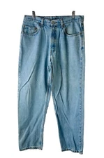 Vintage Y2K Levis 550 Relaxed Fit Faded Denim Blue Jeans Mens 34x30