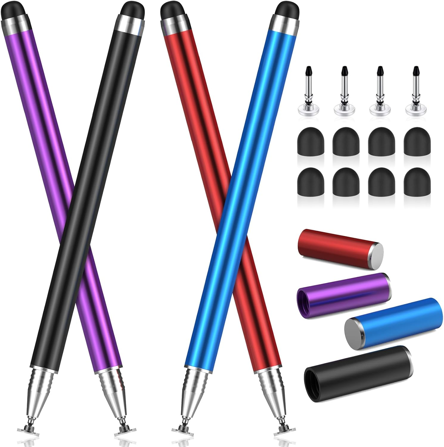 4-Pack High-Sensitivity Stylus Pens for Touchscreens with Precision Tips