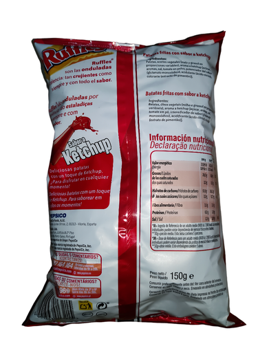 Ruffles Ketchup Chips 2 x 150g (2 x 5.3 oz) Corrugated and Crisp Potato Snack - Picture 2 of 2