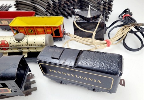 Vintage Marx Marlines Metal Stream Line Electric Train Set Extra Track Large Set - Picture 9 of 23