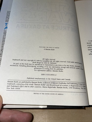 The Truce at Bakura (Star Wars) - Hardcover By Tyers, Kathy - 1994 HC/DJ (A21) - Picture 5 of 5