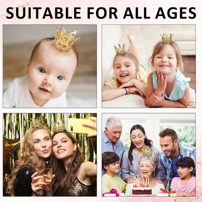 s Sintuff 60 Pcs Mini Crown Cupcake Toppers Gold Cake Toppers Crown ...