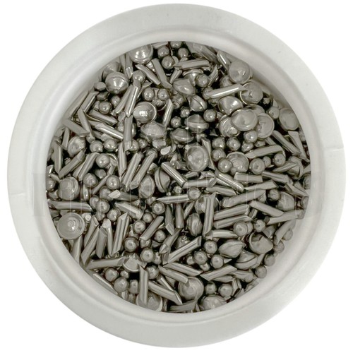 Mixed Stainless Steel media bearings ball shot cross pin tumbler polishing 1kg - Picture 4 of 5