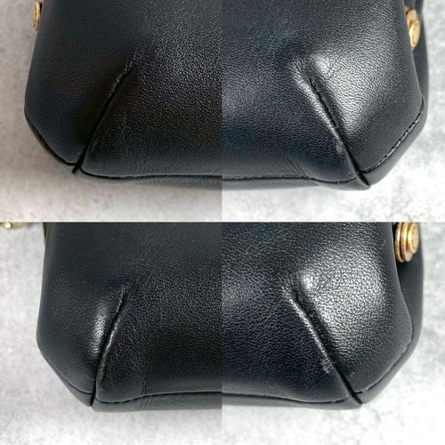 AUTH COACH Kiss lock Coin Case Black Glove tanned Leather from Japan USED - Picture 5 of 9