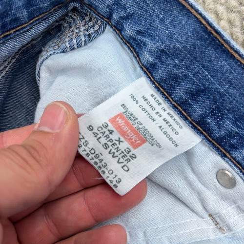 Vintage Wrangler Carpenter Jeans Herren 34x32 Baggy Y2K Skate Grunge Work Wear A38 - Bild 5 von 15