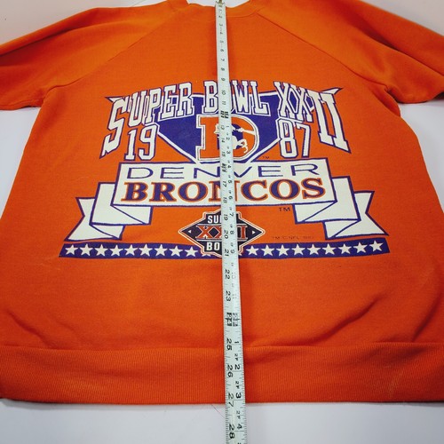 Vintage Large Denver Broncos Logo 7 Super Bowl XXII 22 1987 Sweatshirt Football - Picture 9 of 17