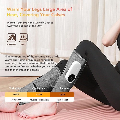 Leg Foot Massager Heat Air Compression for Circulation Muscles Relax Pain Relief - Picture 10 of 18