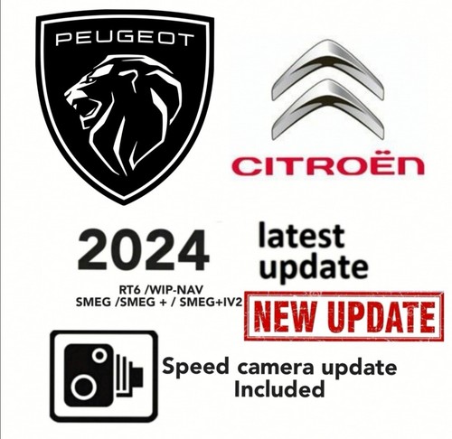 LATEST Peugeot Citroen - Sat Nav update 2024 UK & Europe  speed camera - Afbeelding 1 van 6