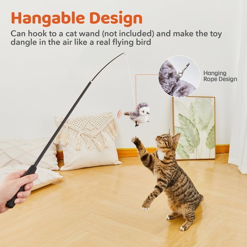 Cat Toys Flapping Bird Touch Activated Rechargeable Kitten Toy - Picture 6 of 8