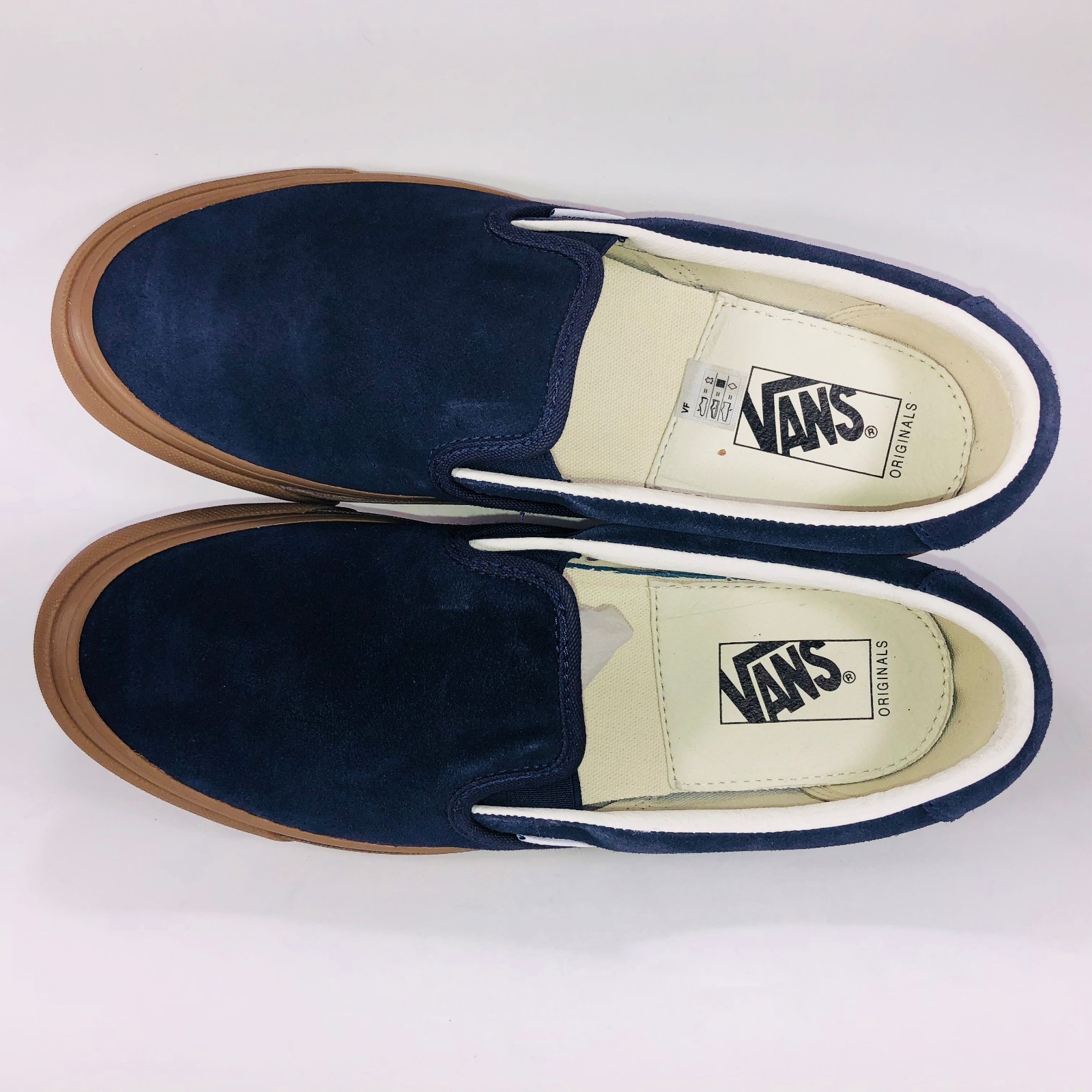 blue suede slip on vans