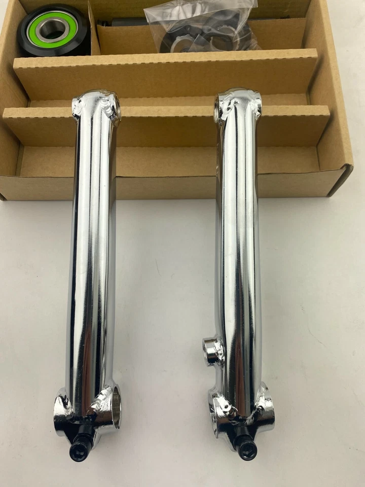 ALTA Heavy Duty Acero Cromolibrado Manivela BMX Manivela de 3 Piezas 175mm Cromo 19mm Husillo Foto 3 de 4