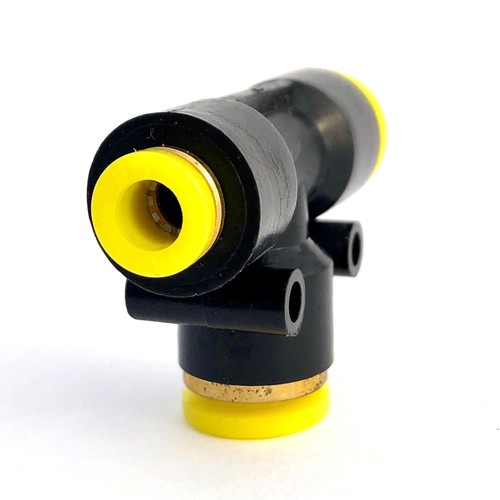 Pneumatic Push to Connect Tee Air Fitting | 3/8” x 3/8” x ¼” OD | PEG 6-4 | 1 pc - Picture 2 of 7
