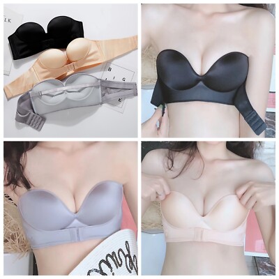Invisible Deep-V Bra Backless Strapless Bra Front Closure Self