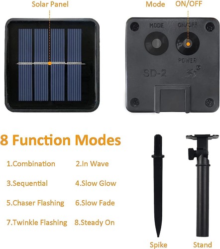 Solar Powered LED Lights Outdoor Fairy String Twinkle Lamp Waterproof Garden US - Picture 6 of 21