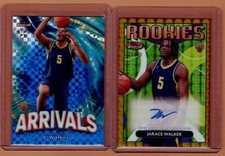 TOPPS FINEST JARACE WALKER GOLD REFRACTOR ROOKIE AUTO 20/50 + Arrivals blue /99