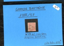 071123 TIMBRE GRANDE BRETAGNE N°  17.4d moyenne jarretiere    oblitéré  coté 450