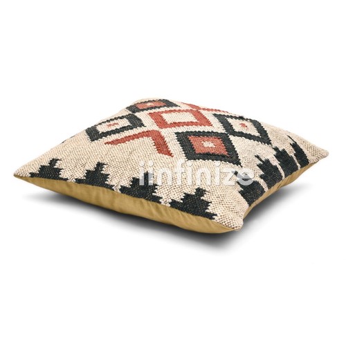 Handwoven Wool Jute Cushion Coevr 18x18 inch Combo 2 Pcs Kilim Pillow Sham Boho - Picture 21 of 58