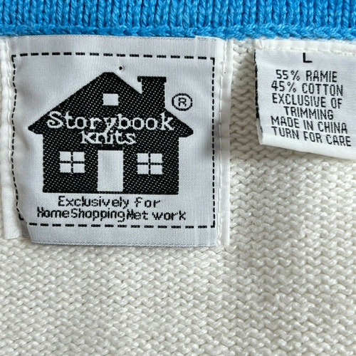 Storybook Knits Button Up Cardigan Sweater Beaded Dazzling Dragonflies Sz L - Picture 9 of 10
