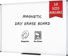 VIZ-PRO Dry Erase Board Magnetic Whiteboard, Silver Aluminium Frame