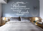 Hand Carving WELCOME FRIENDS Words Quote Wall ART Sticker Decor UK RUI173