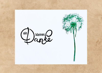 DIY - Postkarte ''Ein kleines Danke'' - Handarbeit - Pusteblume grün