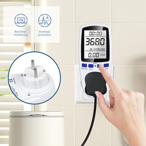 Leistungsmesser Wattmeter Stromzähler Energiemonitor Stromverbrauch Steckdose EU - Bild 11 von 12