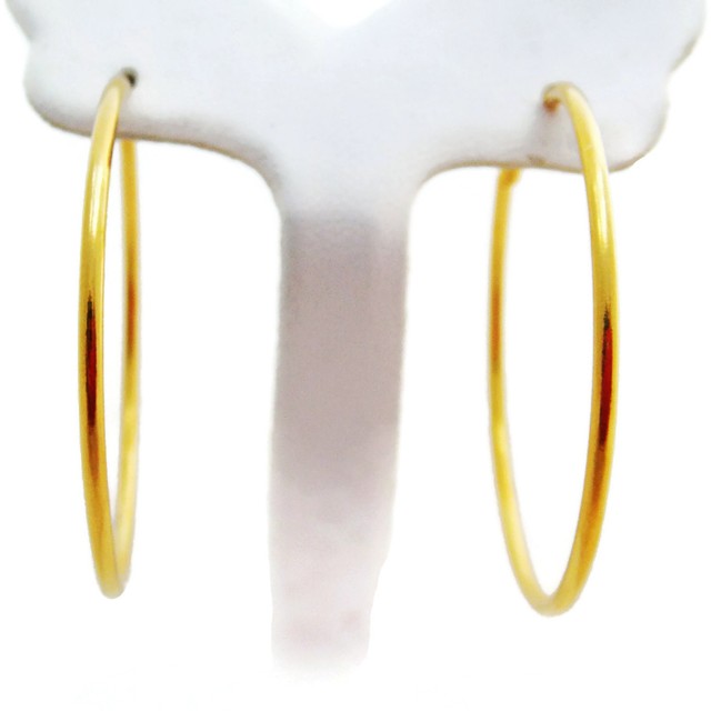 50 MM Hoops 22K 23K 24K THAI BAHT Yellow Gold Plated EARRINGS Jewelry Women 50 MM Hoops 22K 23K 24K THAI BAHT Yellow Gold Plated EARRINGS Jewelry Women