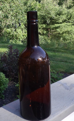 Vintage Antique A. Overholt 10 1/2" Amber Glass Whiskey Bottle 4/5 QUART - Picture 2 of 5